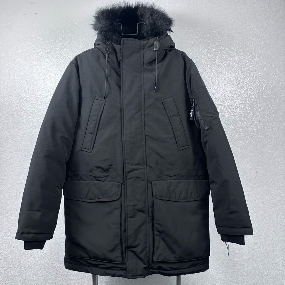 Sean John Men's Black Utility Parka Coat Size S